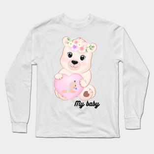 beautiful colorful teddy bear print Long Sleeve T-Shirt